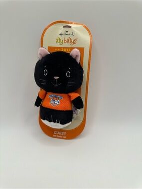 Hallmark itty bittys Cubby Black Cat Plush with Orange Shirt